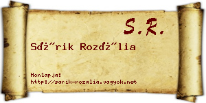 Sárik Rozália névjegykártya